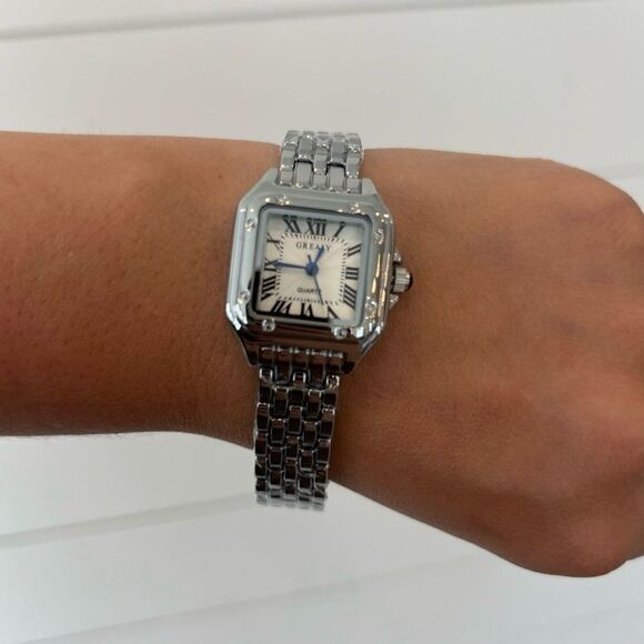 Classic silver-Tone Roman Numeral Watch - Picture 3 of 6